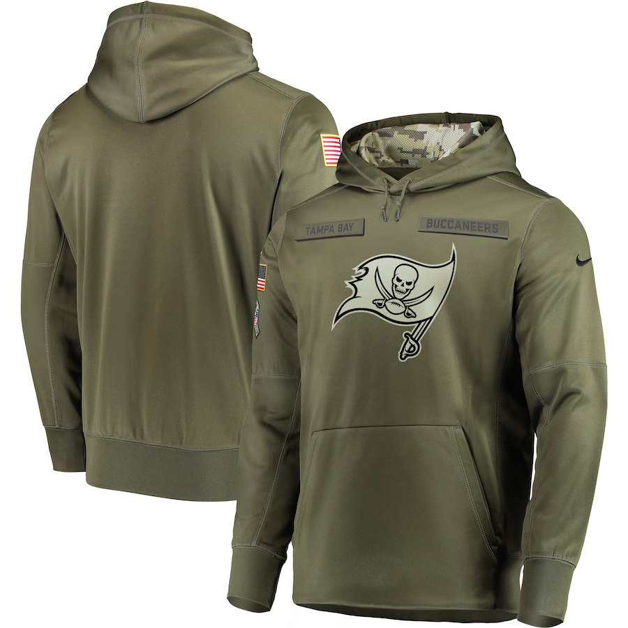 Men Tampa Bay Buccaneers Nike Olive Salute To Service KO Performance Hoodie Green->los angeles rams->NFL Jersey